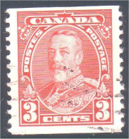 951 Canada 1935 George V 3c Red Rouge Coil Roulette (80) - Oblitérés