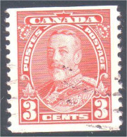 951 Canada 1935 George V 3c Red Rouge Coil Roulette (80) - Gebraucht