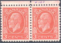 951 Canada 1932 George V Medallion Issue Paire 3c Red Rouge MNH ** Neuf SC (77) - Unused Stamps