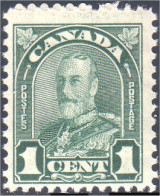 951 Canada 1930 George V Arch Leaf Issue 1c Vert Green MNH ** Neuf SC (50) - Nuevos