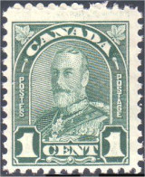 951 Canada 1930 George V Arch Leaf Issue 1c Vert Green MNH ** Neuf SC (50) - Ongebruikt