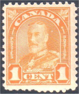 951 Canada 1930 George V Arch Leaf Issue 1c Orange MNH ** Neuf SC (48) - Neufs