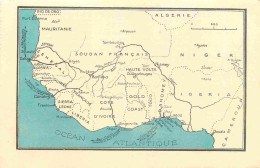 Afrique Noire - Carte Géographique De L'Afrique Occidentale Française - CPA - Carte Provenant D'un Carnet - Voir Scans R - Ohne Zuordnung