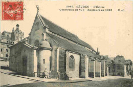 92 - Sèvres - L'Eglise - Animée - CPA - Oblitération Ronde De 1912 - Voir Scans Recto-Verso - Sevres