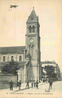 94 - Saint Mandé - L'Eglise Rue De La République - Animée - Aviation - Avions - Correspondance - CPA - Voir Scans Recto- - Saint Mande