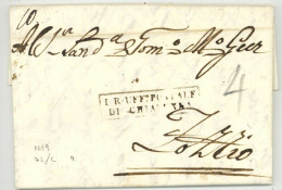 I.R. UFFo POSTALE DI CHIAVENNA 1819 Pour Zozzio - 1. ...-1850 Prephilately