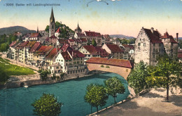 BADEN, ARGOVIA, ARCHITECTURE, CHURCH, TOWER, BRIDGE, SWITZERLAND, POSTCARD - Baden