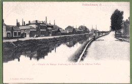 CPA Rare Dos Précurseur - NORD - VALENCIENNES - CHEMIN DU HALAGE (FAUBOURG DE LILLE) VU DE L'ÉCLUSE - Petite Animation - Valenciennes