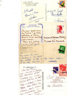 Griffes Linéaires Sur Un Lot De 4 Cartes Postales. - 1921-1960: Modern Tijdperk