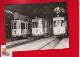 Photo Format  9 Cm X 12 Cm ALLEMAGNE HAMM Garage Gare Tramway Hangar Circa 1950 - Trains