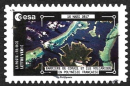 FRANCE   2018 -  YT 1581  -  Esa - Thomas Pesquet - Barrière De Corail Et île Volcanique En Polynésie Française - Usados