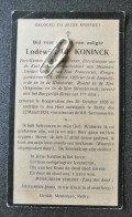 LODEWIJK DE KONINCK ° HOOGSTRATEN 1838 + RETHY 1924 / ERE KANTONALE SCHOOLOPZIENER / ERE LERAAR NORMAALSCHOOL MECHELEN - Andachtsbilder