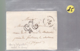 Lettre Dite Précurseurs  Sur  Lettre Enveloppe S.C  Taxe 25  1852  Destination Paroisse  Fontenois Le Château - 1801-1848: Voorlopers XIX