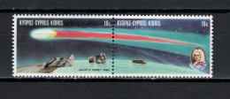 Cyprus 1986 Space, Halley's Comet 2 Stamps MNH - Europe