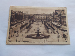 BORDEAUX ( 33 Gironde ) LES ALLEES DE TOURNY  TRES ANIMEES VIEILLES AUTOS  COMMERCES 1939 - Bordeaux