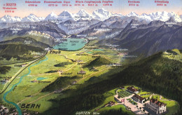 GURTEN, MOUNTAIN, MAP, ARCHITECTURE, LAKE, SWITZERLAND, POSTCARD - Andere & Zonder Classificatie