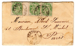 1902  CAD PERTUIS    Sur Millésime Type BLANC  5c Vert  Envoyée à PARIS ( Courrier Intérieur ) - Lettres & Documents