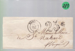 Lettre Dite Précurseurs  Sur  Lettre Enveloppe S.C  Taxe 25  Destination S T- Nabord  Vosges  Cachet OR  Rural - 1801-1848: Precursores XIX