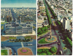 Montevideo: Palacio Legislativa & Blvd General Artigas.  2 Postcards - Uruguay