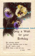 R043937 Greetings. Many A Wish For Your Birthday. Flowers. Regent. RP. 1923 - World