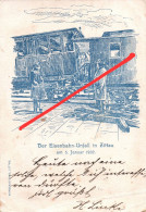 Vorläufer Stich Litho AK Zittau Eisenbahn Unfall 5. 1. 1902 Eisenbahnunfall Zug Bahnhof A Bautzen Löbau Görlitz Dresden - Zittau