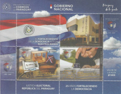 2020 Paraguay Electoral Justice Democracy Voting Flags Souvenir Sheet MNH - Paraguay