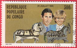 N° Yvert & Tellier 639 - Rép. Du Congo (1981) (Oblitéré) - Mariage Royal Du Prince Charles Et De Lady Diana Spencer - Usati