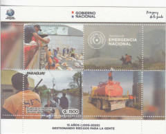 2020 Paraguay National Emergency Committee Flooding Disaster Health Water Souvenir Sheet MNH - Paraguay