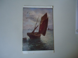 CZECH   POSTCARDS  PRAGUE  PAINTINGS  FISHING BOATS     MORE  PURHASES 10% DISCOUNT - República Checa