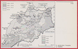 Maroc. La Pénétration Française Au Maroc. Colonisation. Divers étapes. Larousse 1960. - Documenti Storici