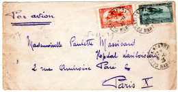 1929  CAD CASABLANCA POSTE  T P  Poste Aérienne 1f + 0,50c - Cartas & Documentos
