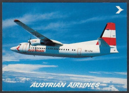 AUSTRIAN AIRLINES FOKKER 50 OE-LFA ANSICHTSKARTE 1989 - 1946-....: Modern Era