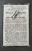 WILLEM SIMONS ° UBACH-OVER-WORMS 1843 + EYGELSHOVEN 1930 / ANNA MARIA KÖRVER - Devotion Images