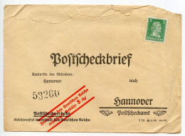 Germany 1920's Posta Check Cover; Hannover - Postscheckbrief; 5pf. Friedrich Von Schiller - Brieven En Documenten