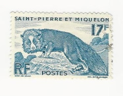 SPM-1952 -Série Courante-Renard Argenté - N° 346 Oblitéré - Used Stamps