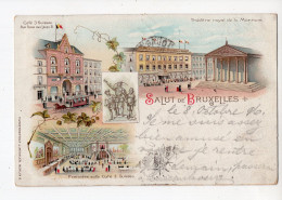 463 - Salut De BRUXELLES - Théâtre Royal De La Monnaie - Café 3 Suisses *litho*1896* - Monumentos, Edificios