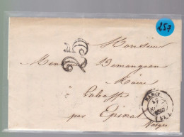 Lettre Dite Précurseurs  Sur  Lettre  1850  Nancy    Destination Par Epinal  Taxe 25 - 1849-1876: Periodo Classico