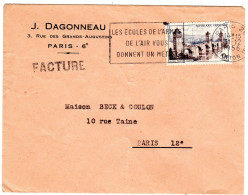 1956  "  J DAGONNEAU PARIS " 3 Rue Des Grands Augustins - Storia Postale