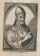 POPE PAUS.   MARTINUS IV        12 X 8 CM   17eme GRAVURE - Devotieprenten