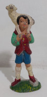 I117164 Pastorello Presepe - Statuina In Celluloide - Pastore Con Pecora - Cm 11 - Weihnachtskrippen