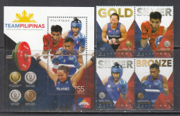 2021 Philippines Tokyo Olympic Medallists Boxing Complete Block Of 4 + Souvenir Sheet MNH - Filippine