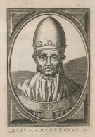 POPE PAUS.   CAELESTINUS V        12 X 8 CM   17eme GRAVURE - Devotion Images