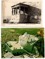 Lot De 4 CP. GRECE. ATHENES: Acropole Les Caryatides; Saint George. MISTRA: Monastère De Pantanassa; ... - Grèce