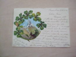 Carte Postale Ancienne 1900 PAYSAGE ET TREFLES A QUATRE FEUILLES - Otros & Sin Clasificación