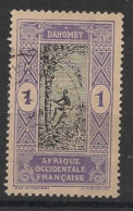 DAHOMEY - 1913-17 - N°YT. 43 - Cocotier 1c Violet - Oblitéré / Used - Used Stamps