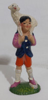 I117169 Pastorello Presepe - Statuina In Celluloide - Pastore Con Pecora - Cm 11 - Weihnachtskrippen