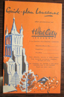 VintageTourism Brochure Lausanne Swiss Hotel City Guide Plan 1962 Omega Watches Advertising - Reiseprospekte