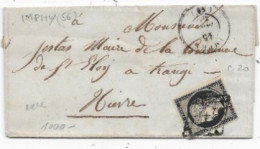 Département NIEVRE Lettre Timbre CERES N°3 Grille Càd IMPHY 1850 Bureau Rare Indice 20 (timbre Beau) - 1849-1876: Periodo Classico