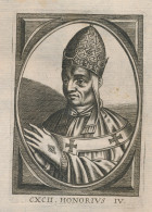 POPE PAUS.  HORORIUS     12 X 8 CM   17eme GRAVURE - Devotion Images