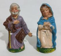 I117173 Pastorello Presepe - Statuina In Celluloide - Madonna E San Giuseppe - Nacimientos - Pesebres